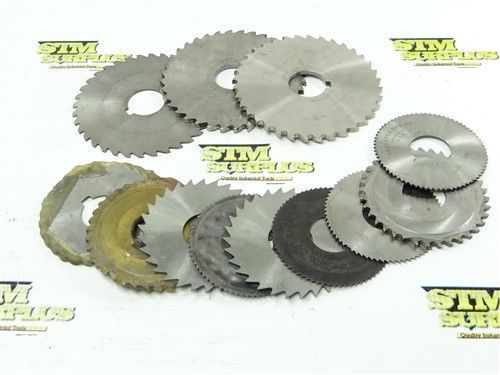 LOT OF 12 HSS SLITTING &amp; SLOTTING BLADES 2-3/4&#034; TO 4&#034; WITH 1&#034; BORE POLAND