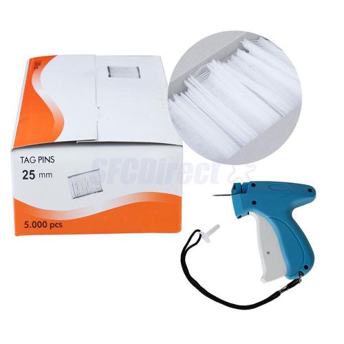 Clothing garment standard price label tagging tag tagger gun + 5000 barbs 1 inch for sale