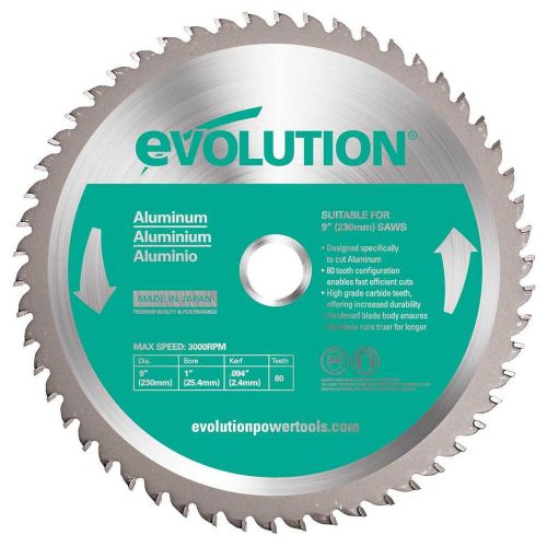 Evolution aluminum cutting saw blade 9&#034; blades 230bladeal 80 teeth for sale