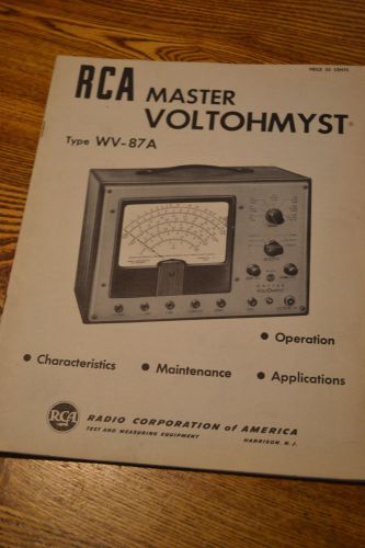 Rare Vtg. RCA Model WV 87 A Master Voltohmyst  Radio  Manual Ham Radio Amp