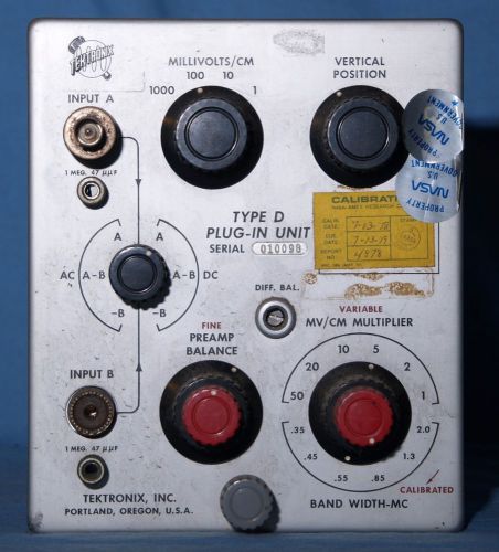 Tektronix 500 series oscilloscope plug-in D from Ames NASA
