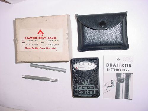 vintage HVAC TOOL BACHARACH DRAFTRITE METER case box manual instrument