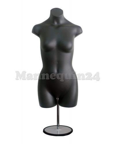 TEEN GIRL DRESS MANNEQUIN FORM (for Size 12-14 / BLACK) with METAL STAND