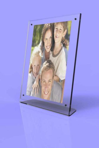 2928-6-pk Frame, Acrylic Tabletop 4&#034; x 6&#034; Magnetic Close Photo/ Menu Frame Clear