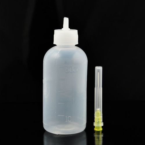 2pcs 50ml plastic flux paste solder liquid rosin contain bottle + syringe needle for sale