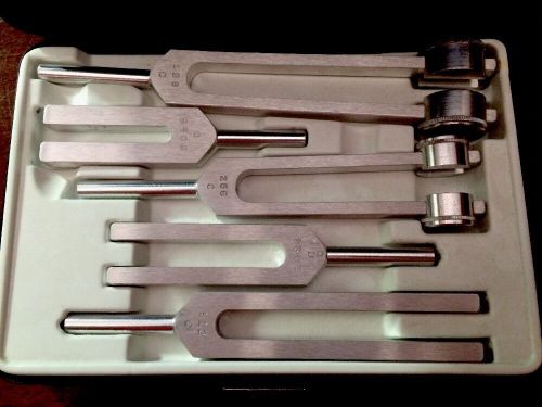 Miltex Instruments Tuning Fork Set C128, C256, C512, C1024, C2048 w/ Case - NEW