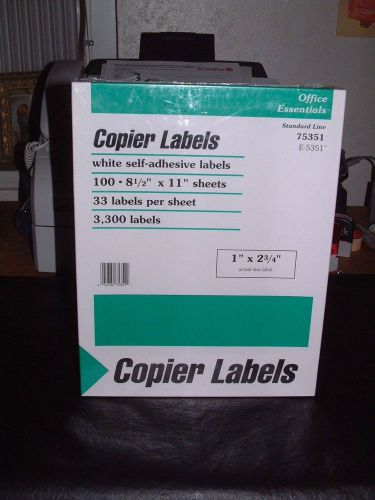 Office Essentials Copier Labels New Never Opened 1&#034;x 2 3/4&#034; Clearance, Free Ship