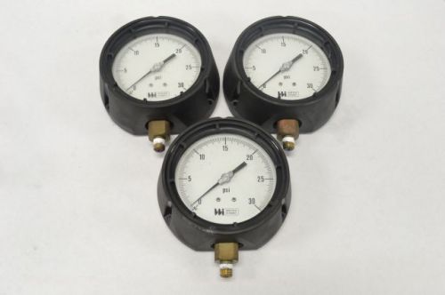 LOT 3 WEISS PRESSURE GAUGE 0-30 PSI 4 IN DIAL 1/2 IN NPT B218615