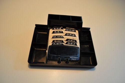 Vintage rolodex model rpo-1000 black with tray made in usa desk organizer for sale