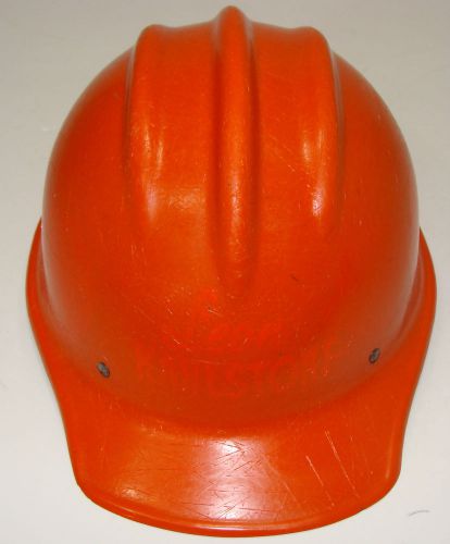 Orange bullard 502 fiberglass hard hat  ironworker for sale