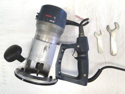Bosch 1618 fixed base electronic d-handle router w/ra1162 base &amp; tool wrench for sale