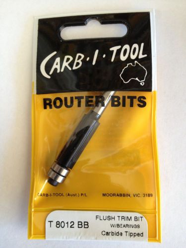 CARB-I-TOOL T 8012 BB 9.5mm x  1/4 ” CARBIDE TIPPED FLUSH TRIM ROUTER BIT