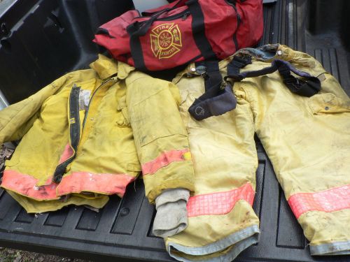 Used Firefighter Turnout Gear Jacket Pants Duffel Bag Lot
