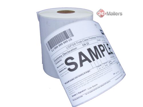 Self adhesive white shipping labels 4 x 6 direct thermal (pack of 4 rolls) for sale