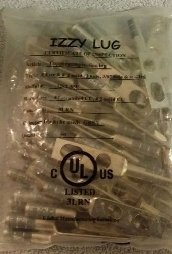 Izzy lug 2s2-38u copper compression lugs 50 pack for sale