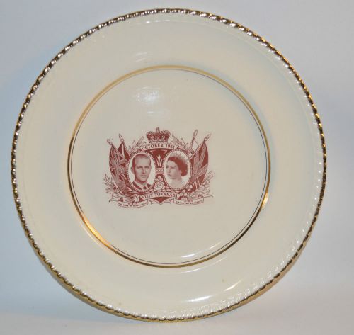 Vintage Princess Queen Elizabeth Commemorative Plate 1951 Visit to Canada