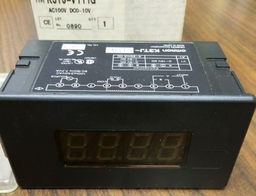 OMRON  K3TJ-V111G  0-10 Vdc or 4-20ma Green LED panel meter In box