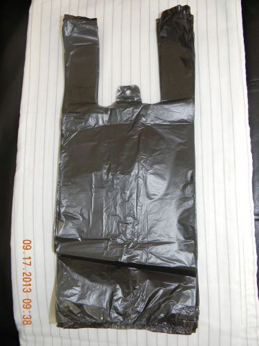 Plastic Bags/Grocery Bags/T-Shirt Bags-10x5x19/17mic-600 counts-Black