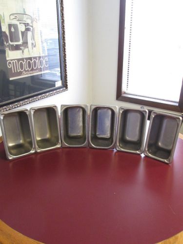 LOT OF (6) STAINLESS STEEL STEAM TABLE PANS - 1/9 - NO RESERVE -