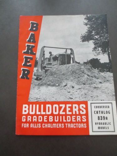 Baker bulldozer attachments vintage brochure for sale