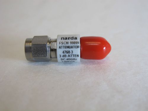 Narda 4768-3 Attenuator.  DC to 40GHz,  3dB,  2.90mm(M-F) Connectors.  NEW.