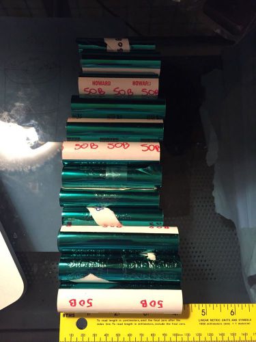 12 rolls Howard Foil for Hot Stamping machine imprint Green 50B Kingsley lot
