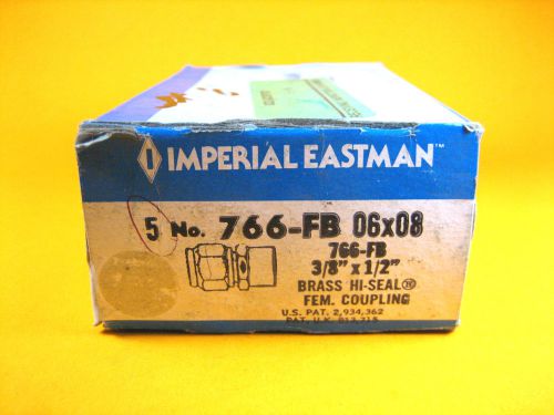 Imperial Eastman - 766-FB - 06x08 Brass Hi-Seal Fem. Coupling 3/8&#034;x1/2&#034; Box of 5