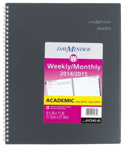 Gray Wirebound DayMinder 2014-2015 Academic Year Weekly/Monthly Planner 8.5x11&#034;