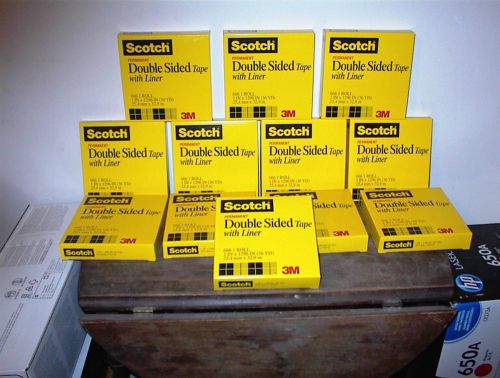 12 rolls scotch double-coated tape with liner - 1&#034; width x 36 yd length - 6661 for sale