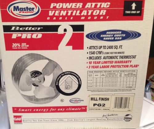 GAF Master Flow Power Attic Ventilator Gable Mount  PG2 and Thermostat BRAND NEW