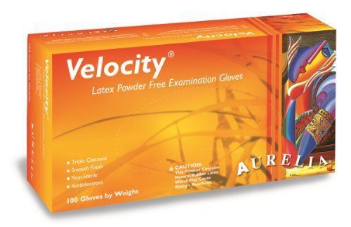 Aurelia velocity latex glove  powder free  9.4&#034; length  5 mils thick  x-large (p for sale