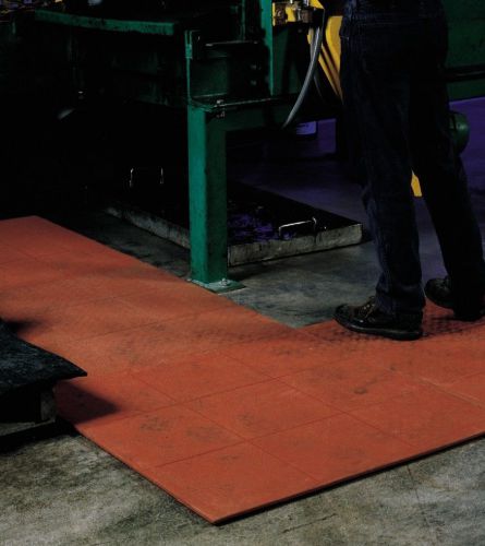 Commercial interlocking 3x3 ORANGE Solid Tile anti fatigue Rubber FLOOR MAT