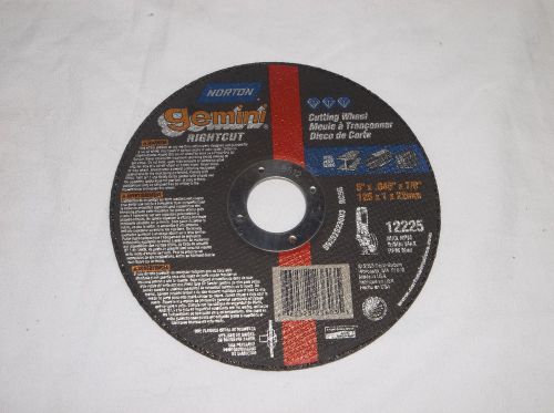 Norton gemini rightcut cutting wheel 12225 5&#034;x.045&#034;x7/8&#034; 66252323603 new for sale