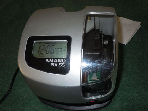 AMANO PIX-55 TIME CLOCK IN NICE COSMETIC &amp; FUCTIONAL CONDITION