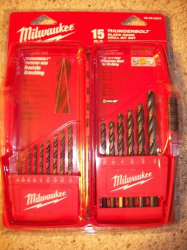 Milwaukee 48-89-2803 15 pc thunderbolt black oxide hss drill bit set **new** for sale