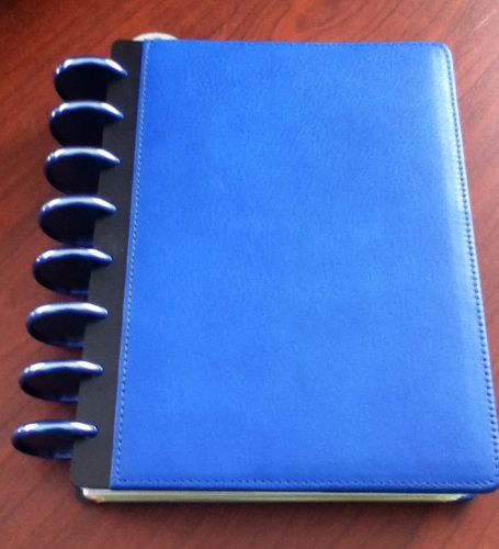By Levenger - Circa Leather Foldover Notebook, COBALT - JUNIOR - LOADED