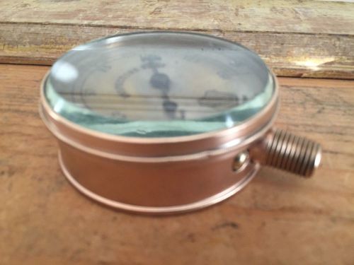 Copper ashcroft pressure gauge with beveled glass, vintage, antique, brass, for sale