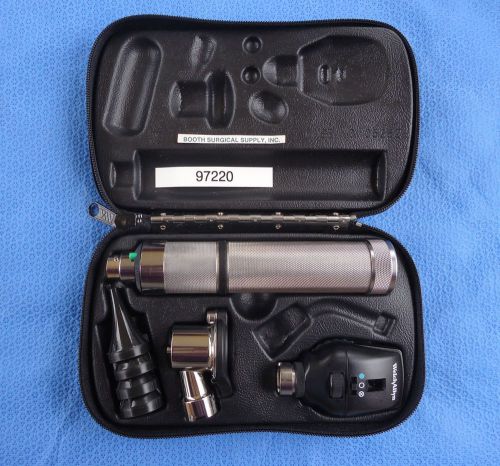 Welch allyn diagnostic set #97220 pneumatic otoscope set--excellent used! for sale