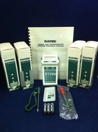 New diatek 600 clinical thermometer system 2 probes 1000 covers wall dispenser for sale