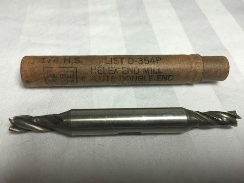 National Twist Drill D-354P Helex END MILL. 1/4 HS 4-Flute Double End.