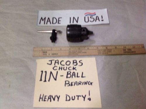 11n jacobs 3/8&#034; (good used) ball bearing *made in usa!!* drill chuck-heavy duty for sale