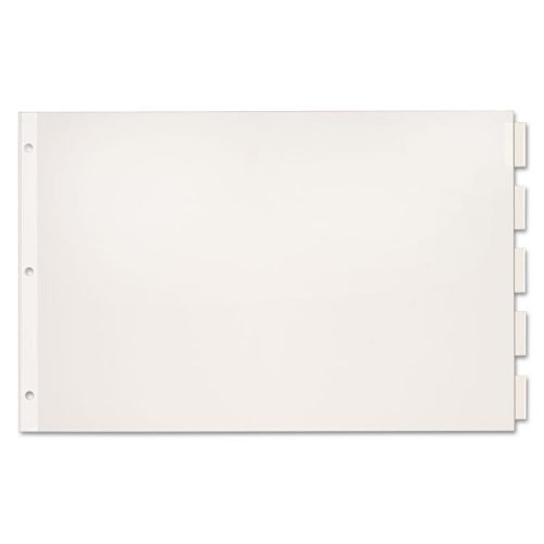 Paper Insertable Dividers, 5-Tab, 11 x 17, White Paper/Clear Tabs