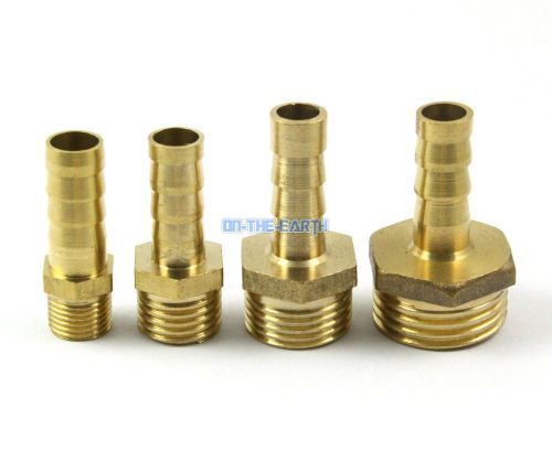 10 Brass Male 1/2&#034; BSP x 8mm Barb Hose Tail Fitting Fuel Air Gas Hose Connector