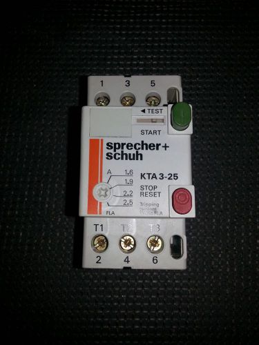 SPRECHER + SCHUH CONTACTOR  KTA 3-25 - 2.5A   phase 1.6  2.5 amps breaker
