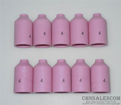 10 pcs 4#  54N18 Alumina Nozzle Gas Lens Cups for WP-17 WP-18 WP-26 6.5mm 1/4&#034;