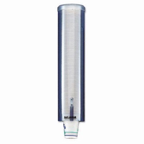 San jamar large pull-type water cup dispenser, translucent blue (sjmc3260tbl) for sale