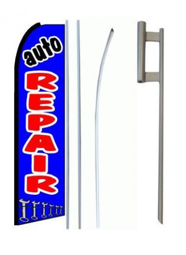 Auto Repair King Size  Swooper Flag Sign  W/Complete Set