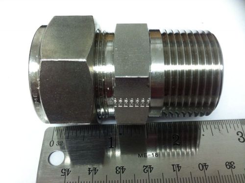 Parker 12-16 fbz-ss metal compression tube fitting 3/4&#034; x 1&#034; npt for sale