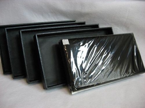 NEW - 4 Faux Leather Display trays &amp; 6 Velvet Insert Pads