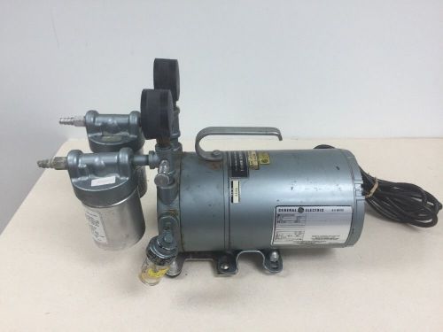 Gast Fisher Scientific Rotary Vane Vacuum Pump GE 1/3 HP Motor Gauges &amp; Oil Can